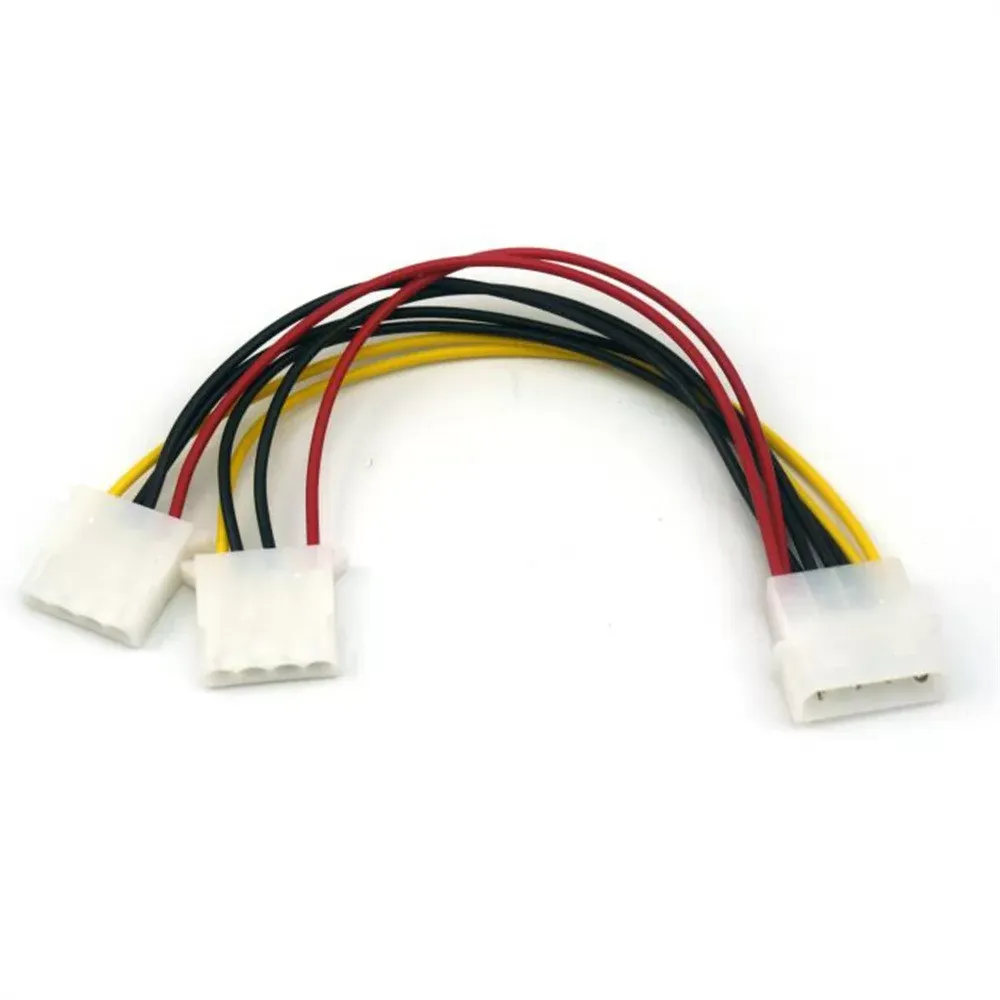 18cm 2 Way 4 pin PSU Power Splitter Cable LP4 Molex 1 to 2 4P