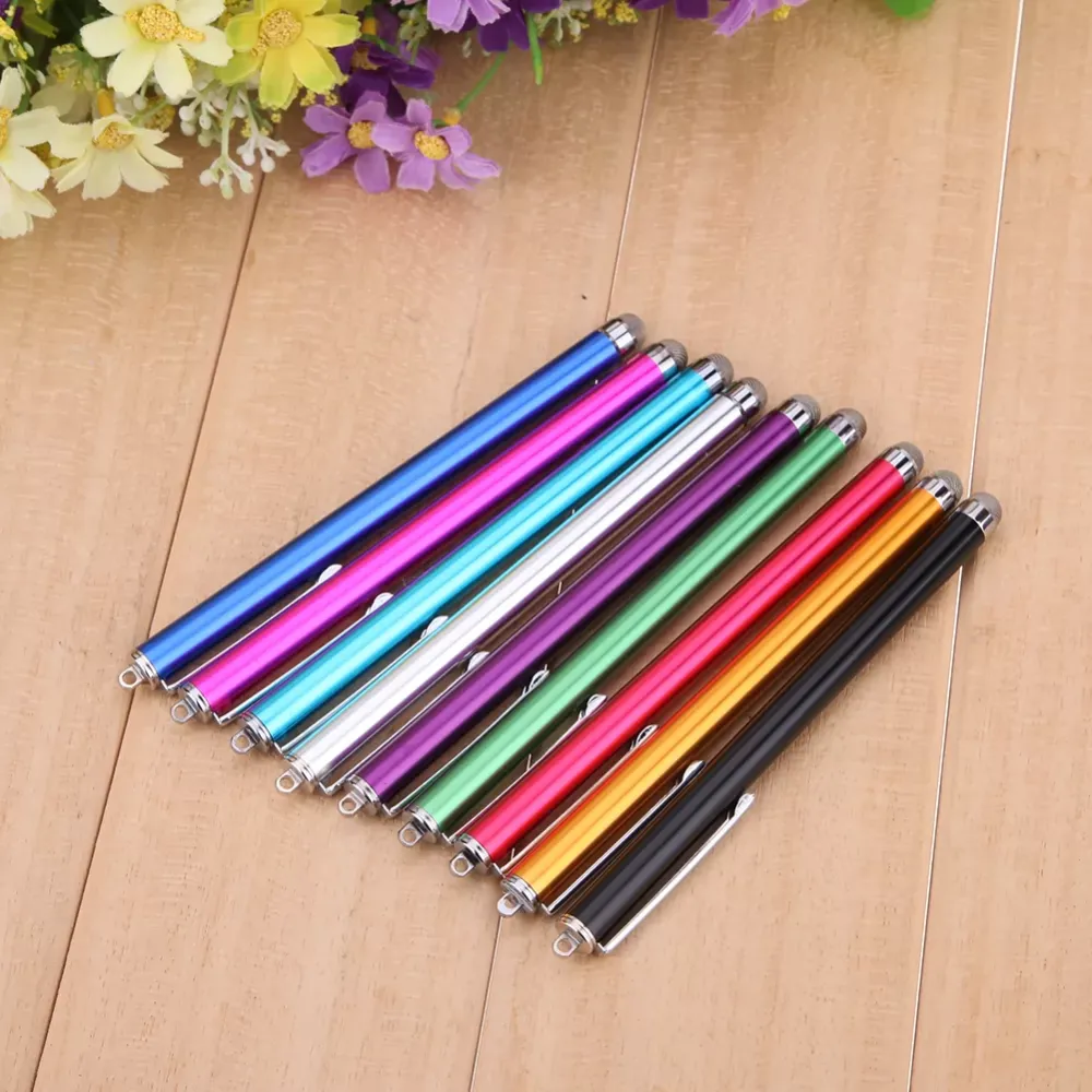 Universal Metal Mesh Micro Fiber Tip Touch Screen Stylus Pen for iPhone for Smsung Smart Phone Tablet PC Stylus Pen 9 Colors