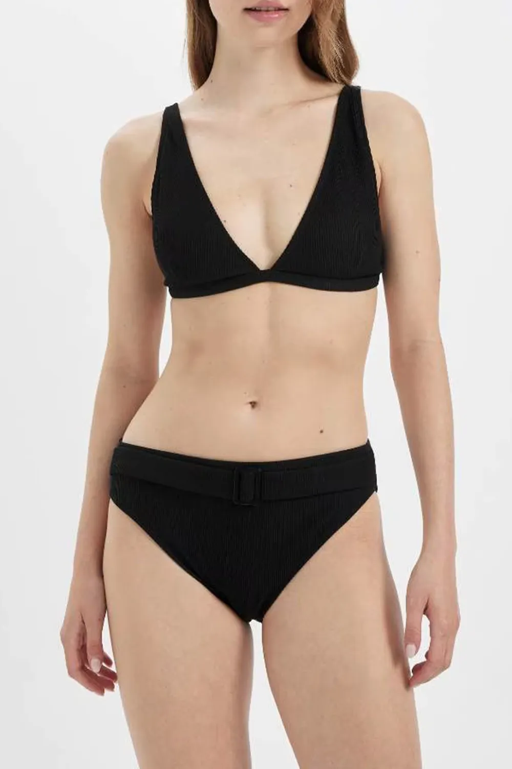 Regular Fit Square Buckle Bikini Bottom