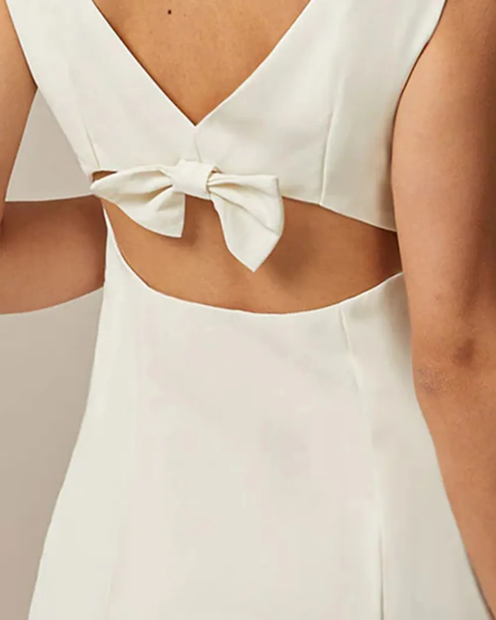 Simple white back heavy design dress