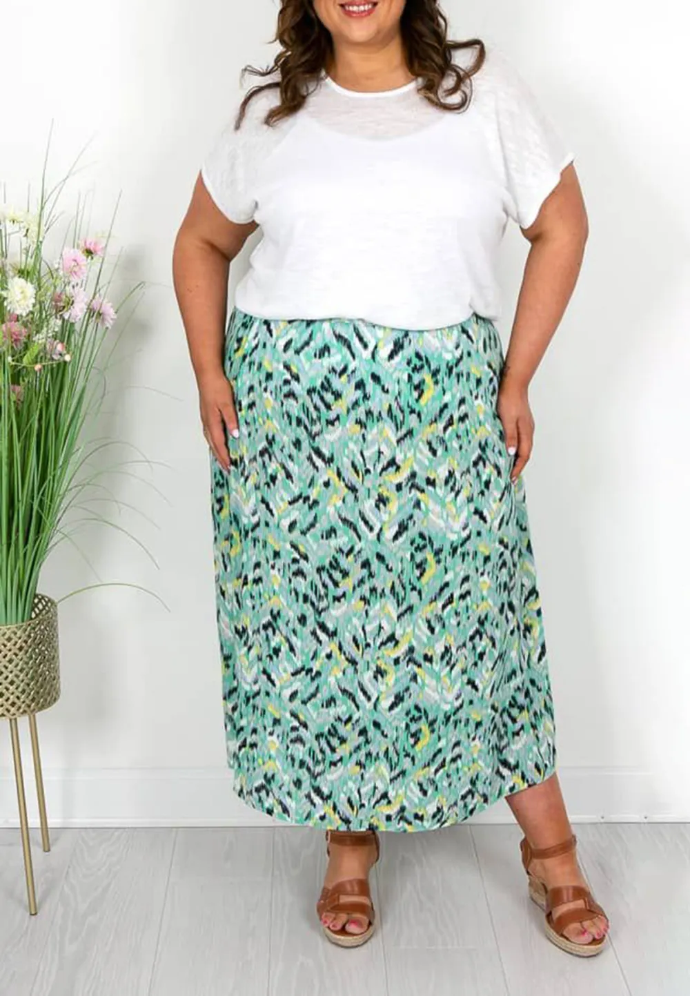 Sea Green and Navy Speck Skirt