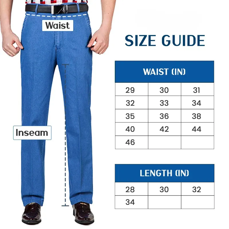 Anthoern Dad Jeans- Men's High Waist Straight Fit Stretch Jeans