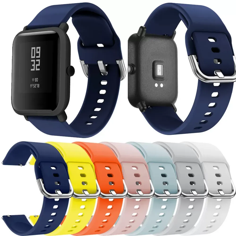 Silicone Replacement Watch Band Straps for Xiaomi Huami Amazfit Bip Youth Watch Sports Bracelet SmartWatch Accessories