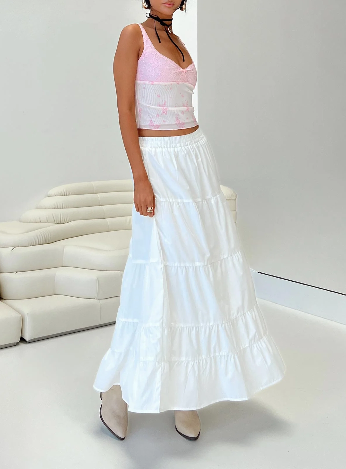 Garden Party Maxi Skirt White