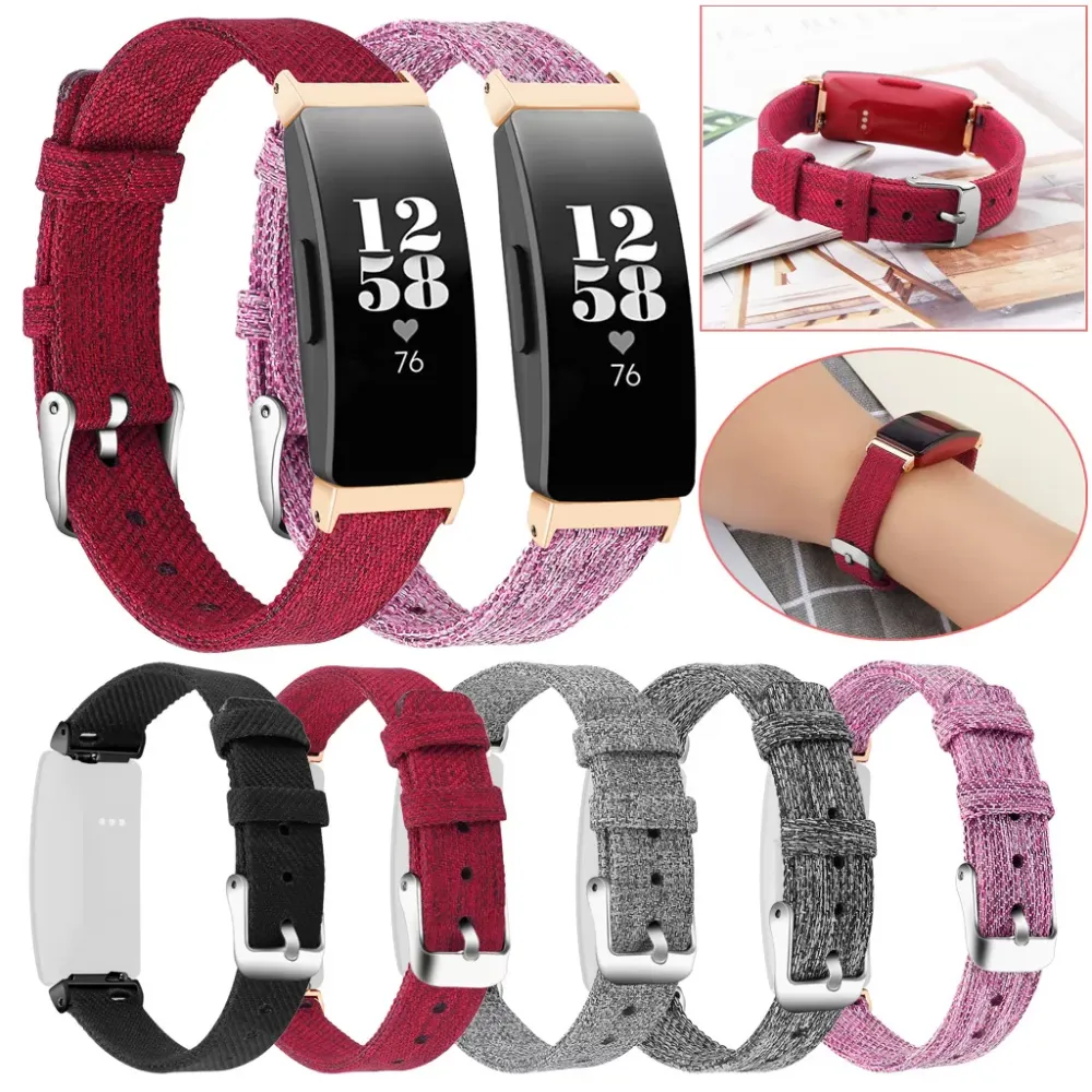 Replacement Woven Canvas Fabric Watch Band Strap For Fitbit Inspire/Inspire HR Sports Bracelet Fashion Wristbands Gift