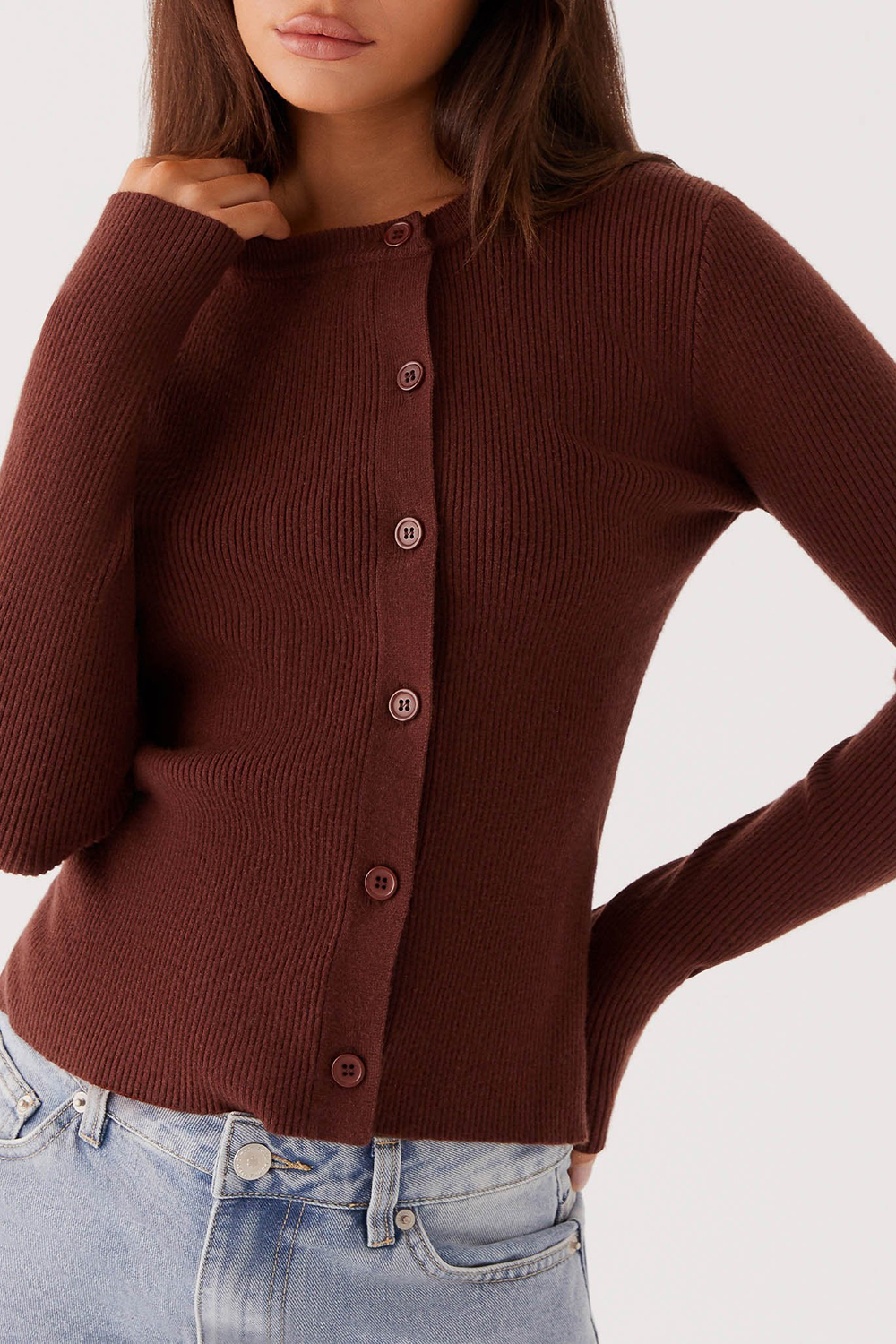 Knitted long sleeved top