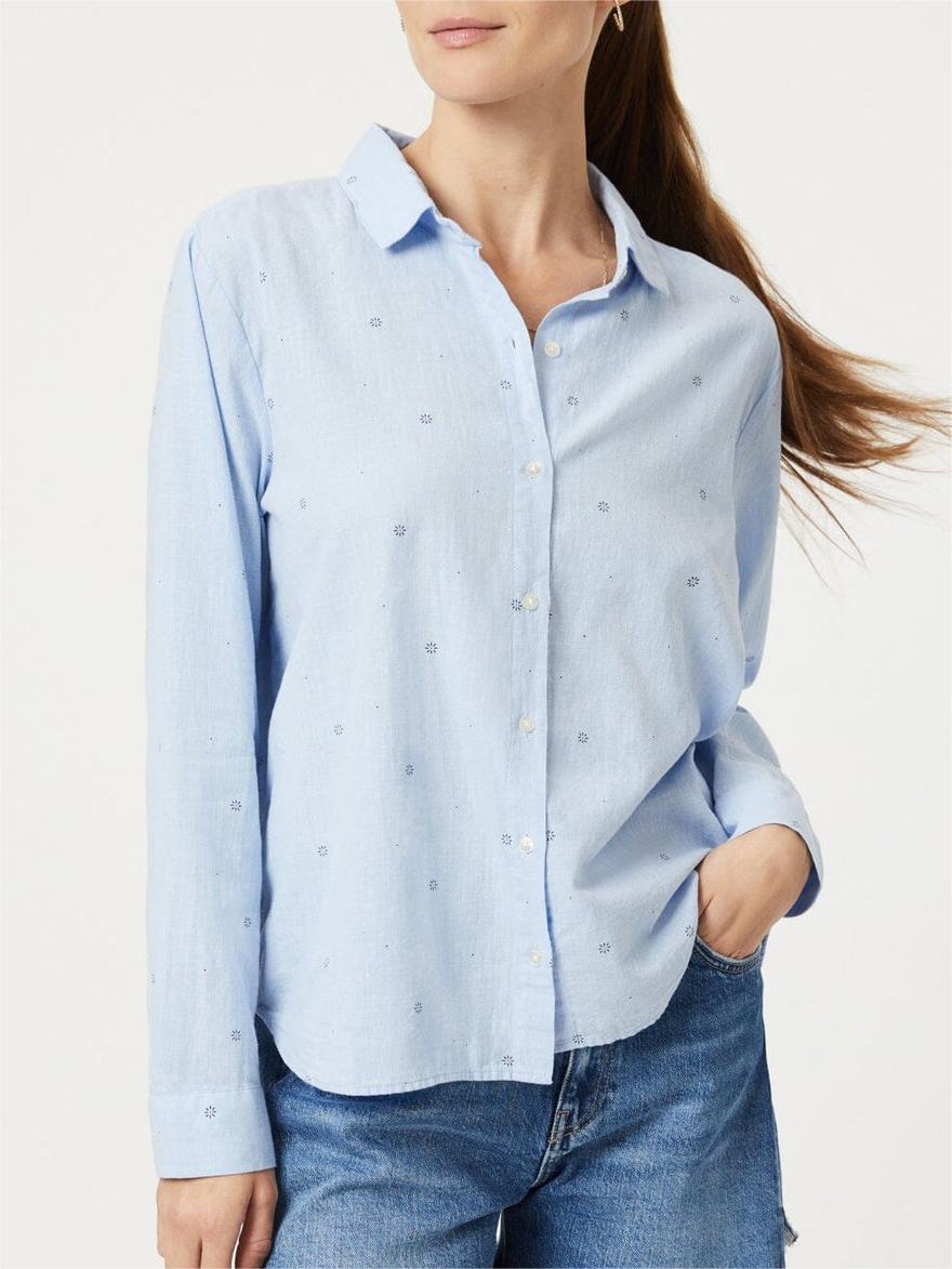 Button-Up Long Sleeve Blue Shirt