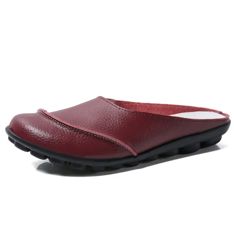 CiloolSlip on loafers Slippers Wear Leather Soft Soles And Comfortable Flat Shoes