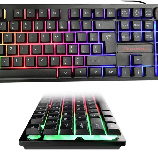 104 Keys USB Wired Blue Switch 9 Modes RGB Backlight Desktop Laptop Mechanical Gaming Keyboard for Home Office