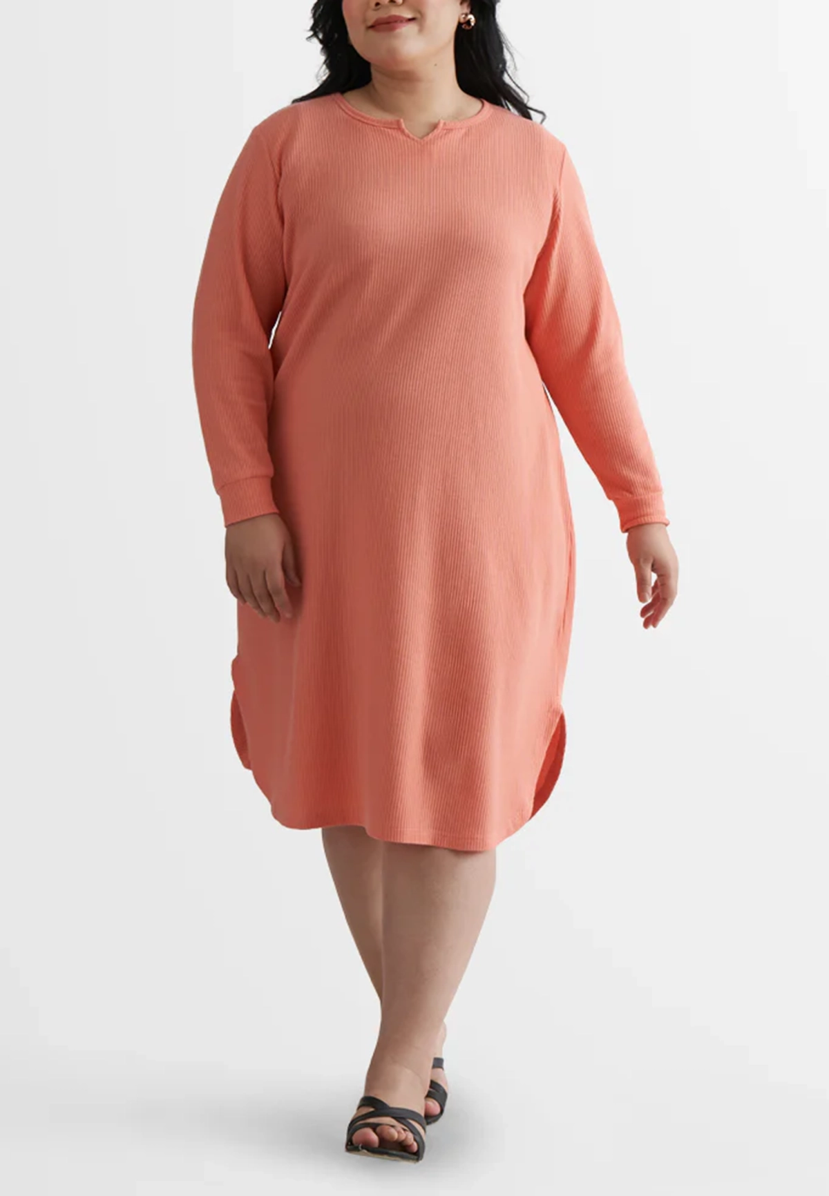 Willow Waffle Long Tunic Dress