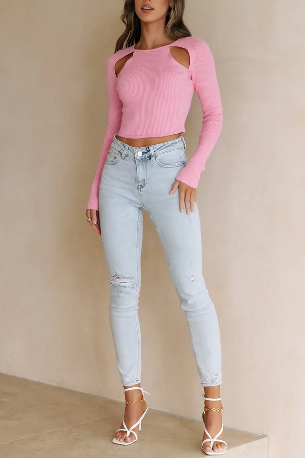 Caitrin Knit Top (Bubblegum)