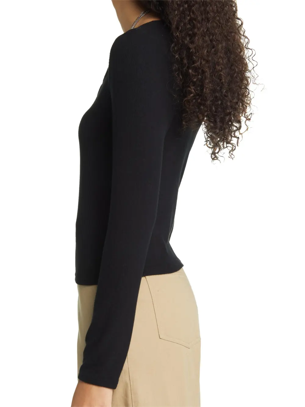 Women's Long Sleeve Rib Henley