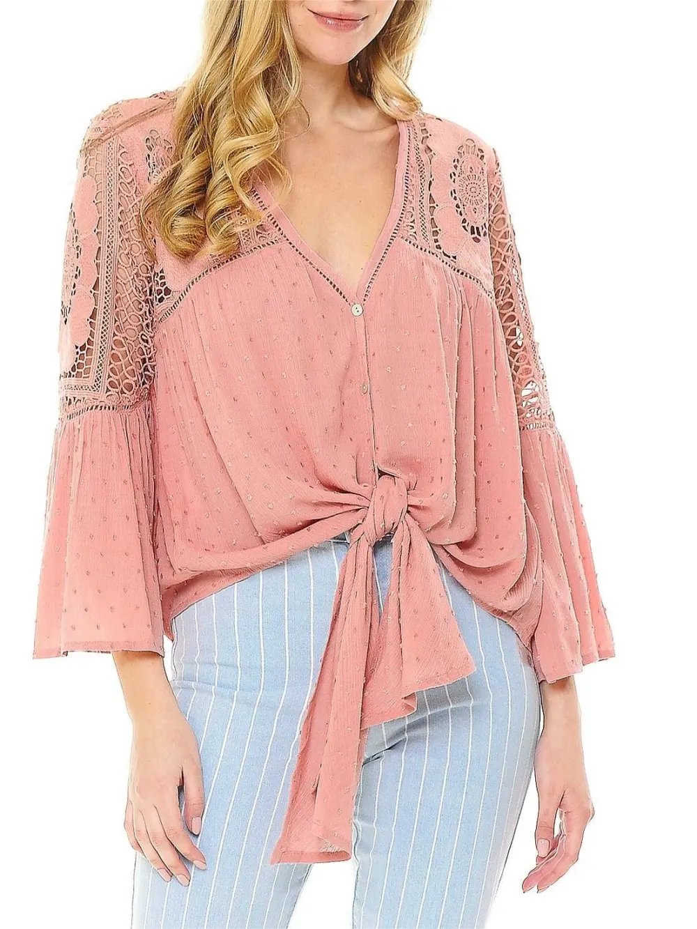 Spellbound Front-Tie Blouse