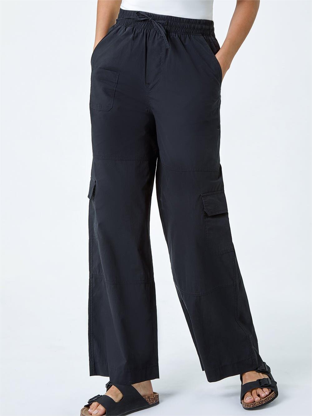 Black cargo trousers