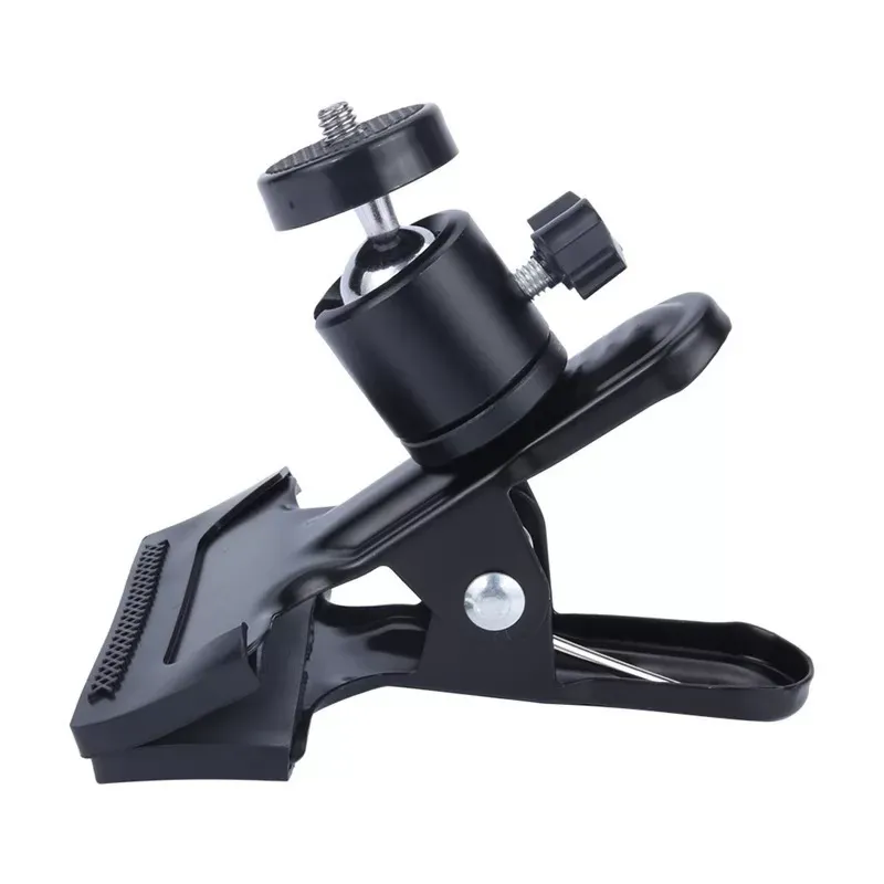 Camera Clip Photography Metal Clip Clamp Holder Mount with Standard Ball Head 1/4 Screw for Camera Flash Holder Bracket