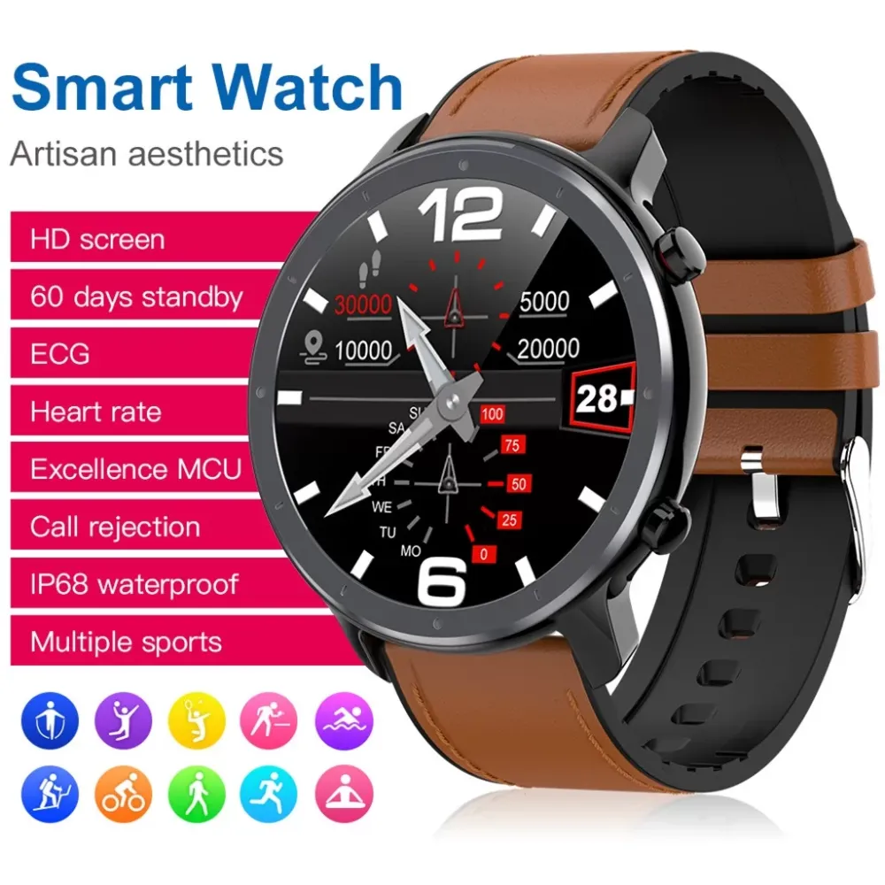 L11 Smart Watch Men Heart-Rate Blood-Pressure Monitor IP68 Waterproof Watch Fashion Multi-functional Smart Watch High-end