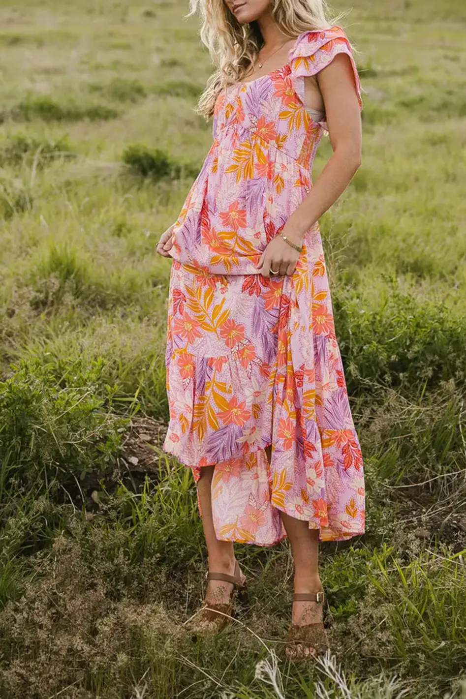 POPPY TROPICAL MIDI DRESS