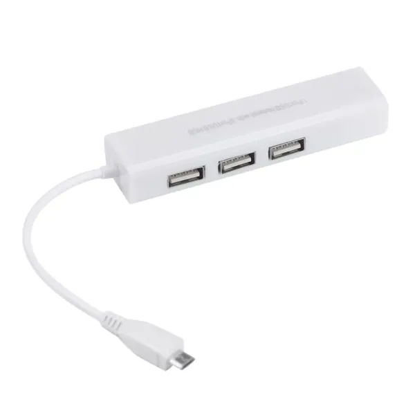 Micro USB to Network LAN Ethernet RJ45 Adapter with 3 Port USB 2.0 HUB Adapter 100Mbps