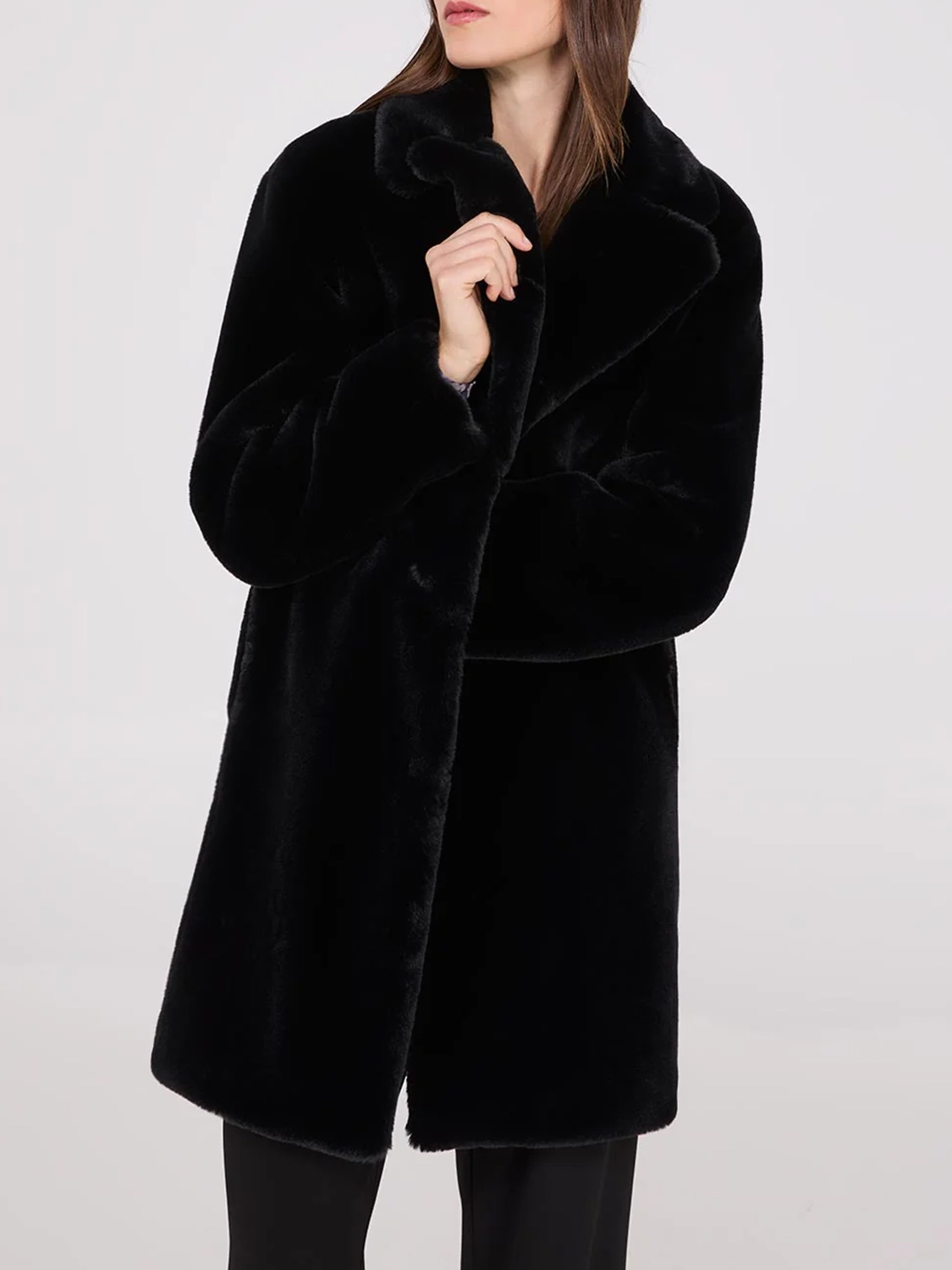 Faux Fur Mid-Length Coat