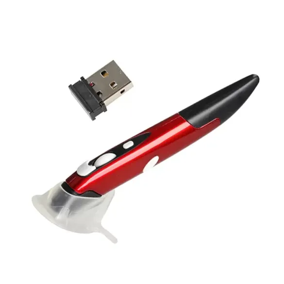 Resolution Adjustable Pen Mouse Red Optical 2.4 GHz Wireless EL-P01 Pen Mouse with USB Receiver For Pad PC Brand New Xmas Gift