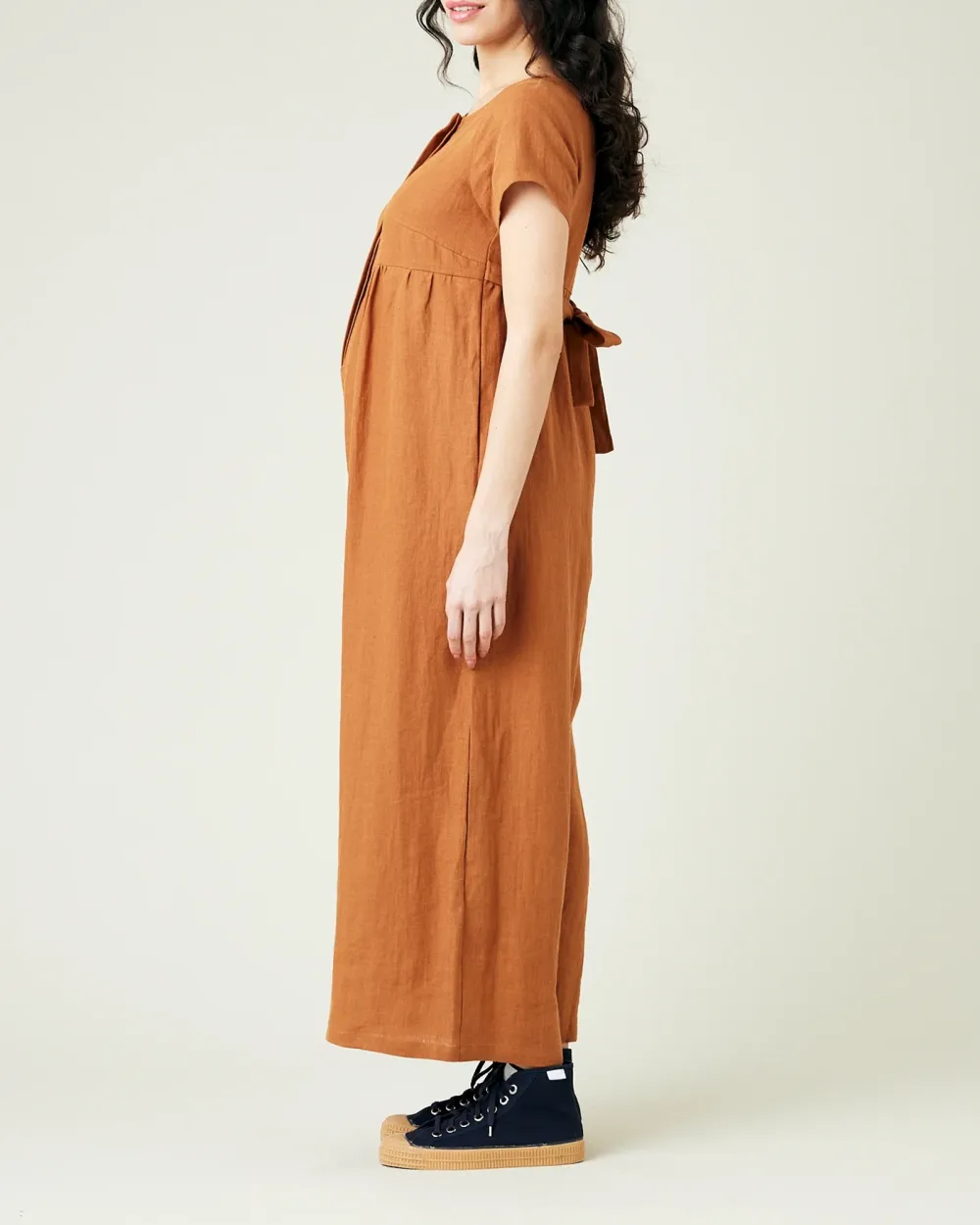 RUST LINEN JUMPSUIT