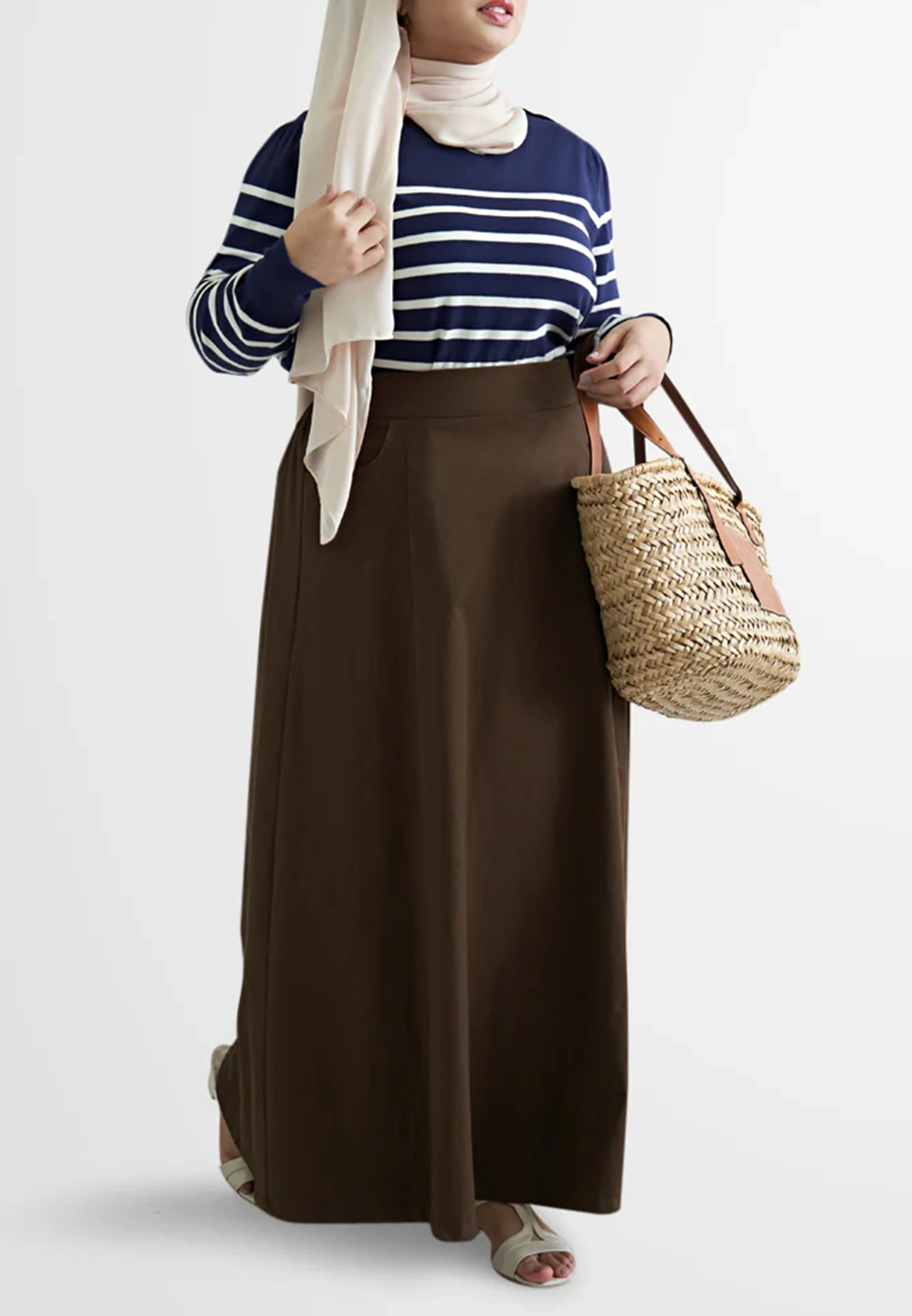 Cotton Stretch A-Line Skirt