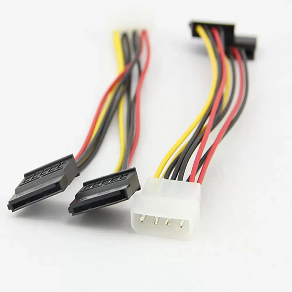 4Pin IDE Molex to 2 Serial ATA SATA Y Splitter Hard Drive Power Supply Cable Futural Digital Drop Shipping JUN30