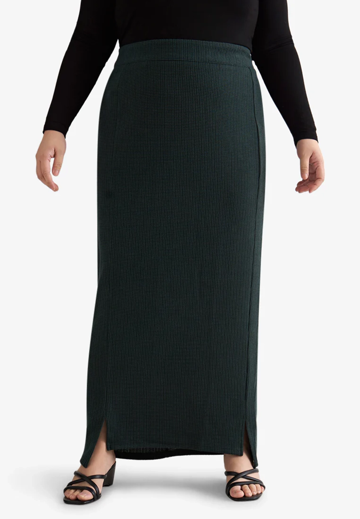 Solid Color Straight Maxi Skirt