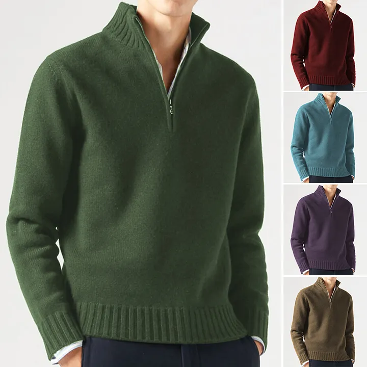 Men's Lapel Knitted Cashmere Sweater Cardigan