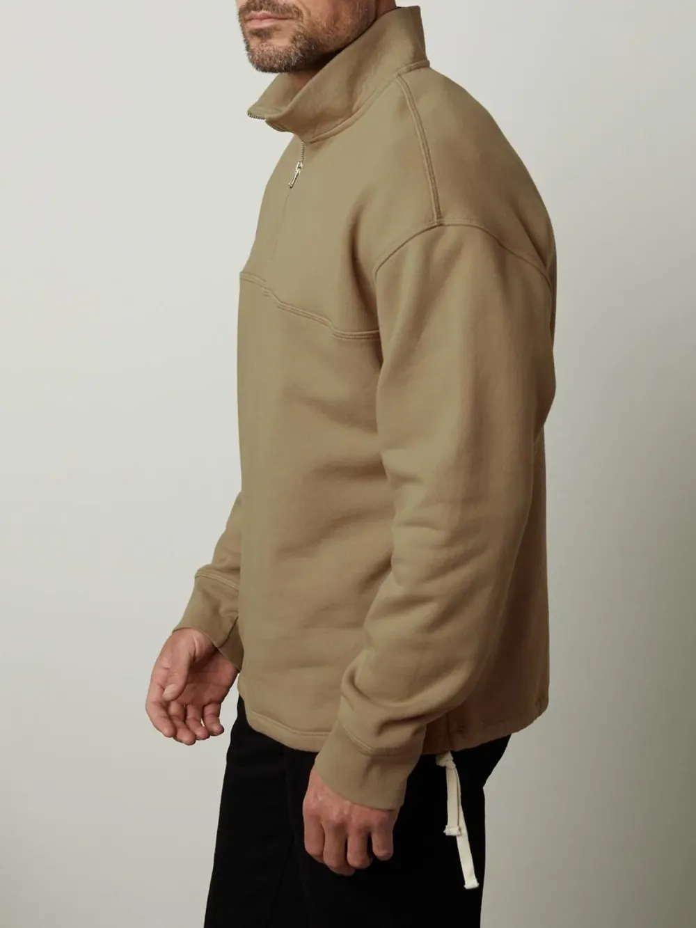 Stand Neck Solid Casual Hoodies