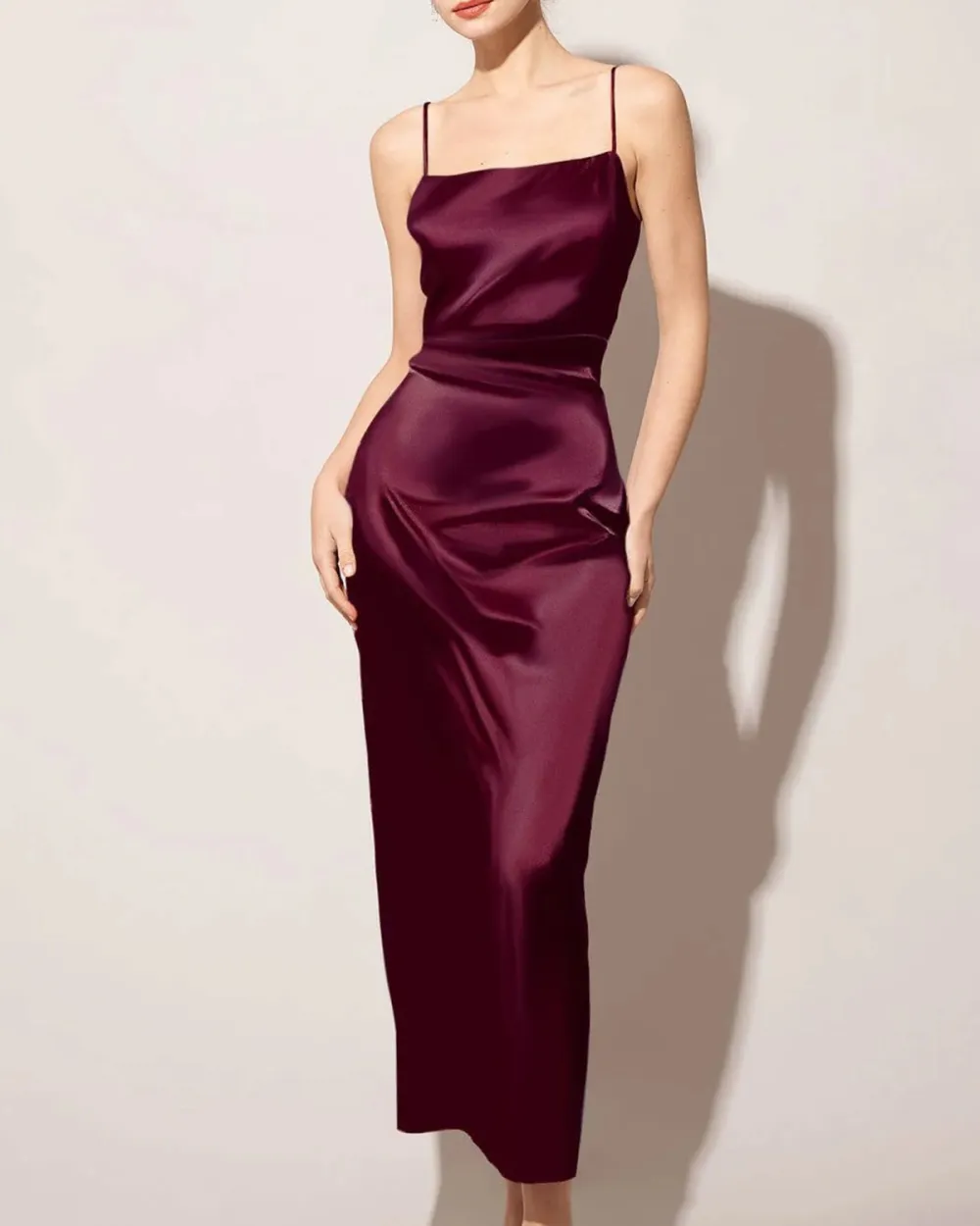 Burgundy suspender dress