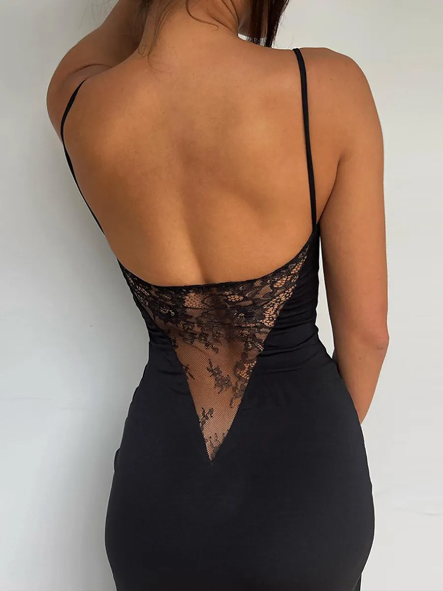 Sexy Mesh Backless Dress