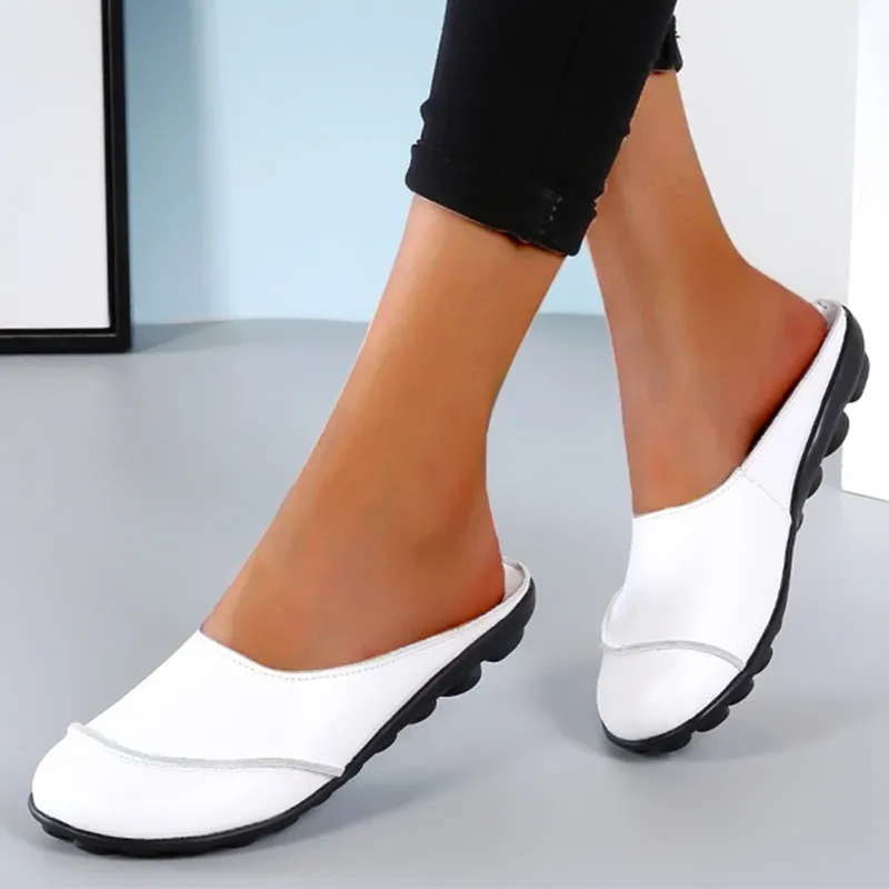 CiloolSlip on loafers Slippers Wear Leather Soft Soles And Comfortable Flat Shoes