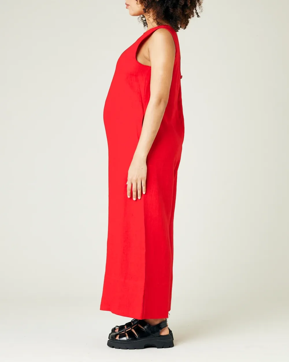 RED LINEN JUMPSUIT