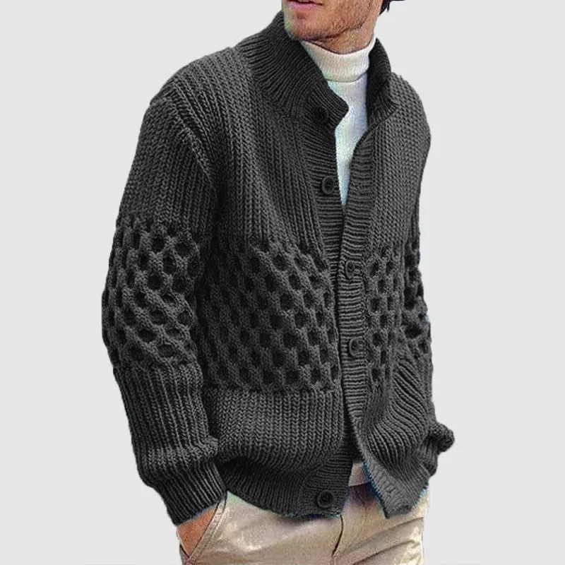 Men's new autumn and winter sweater long sleeve half turtleneck cardigan coat