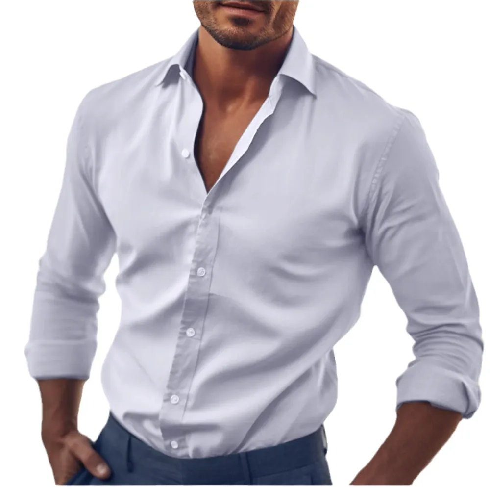 🔥Mid Year Sale 60% OFF🔥 - Men's Classic Solid Color Cotton Long Sleeve Shirt