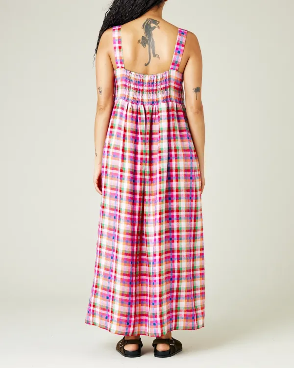 SONNY CHECK LINEN DRESS