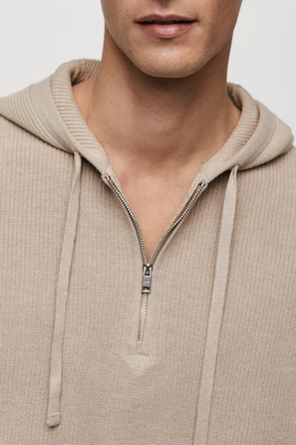 Hooded knit sweatshirt