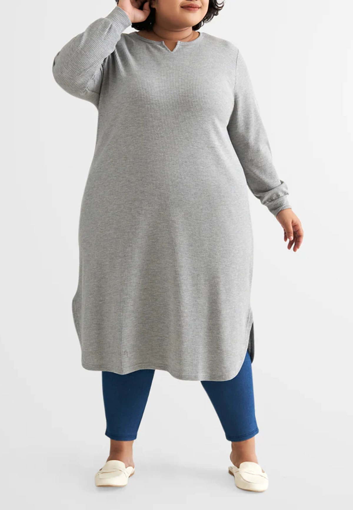 Willow Waffle Long Tunic Dress