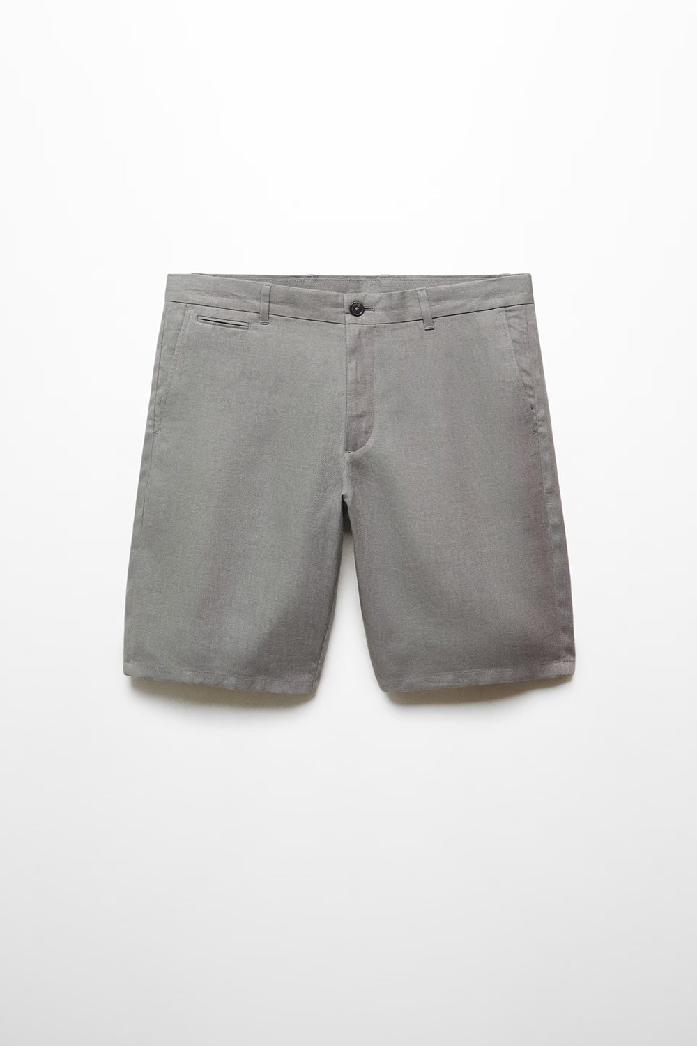 Slim-fit 100% linen bermuda shorts