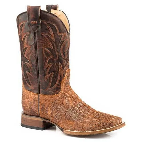 Men's Pierce Caiman Print Concealed Carry Boots Cognac