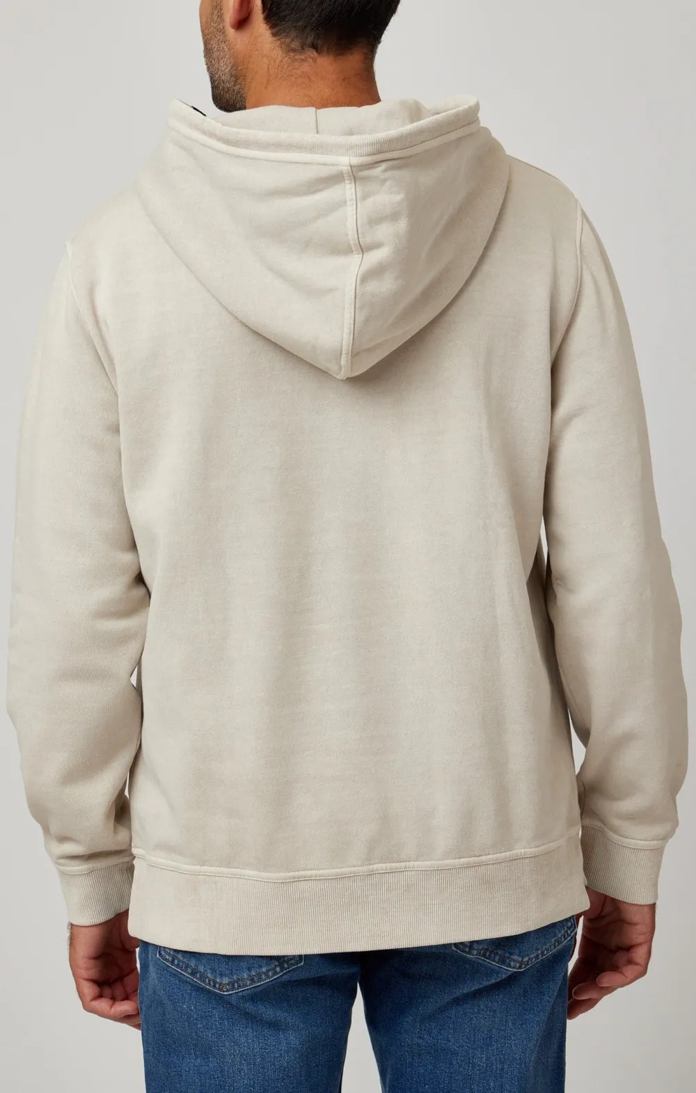 Taupe Solid Garment Washed Hoodie