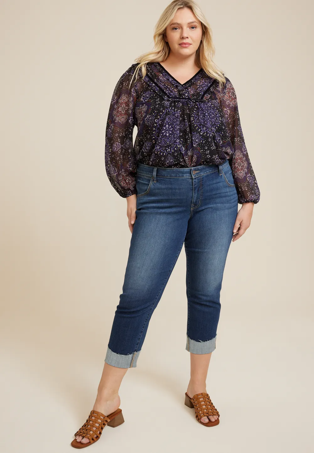 Plus Size m jeans by maurices™ Classic Mid Rise Straight Cropped Jean