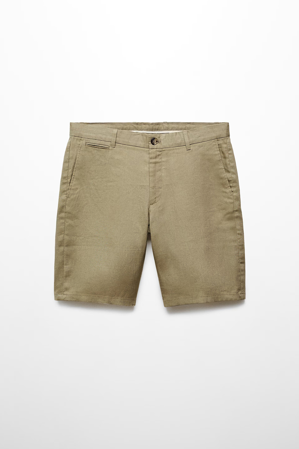 Slim-fit 100% linen bermuda shorts