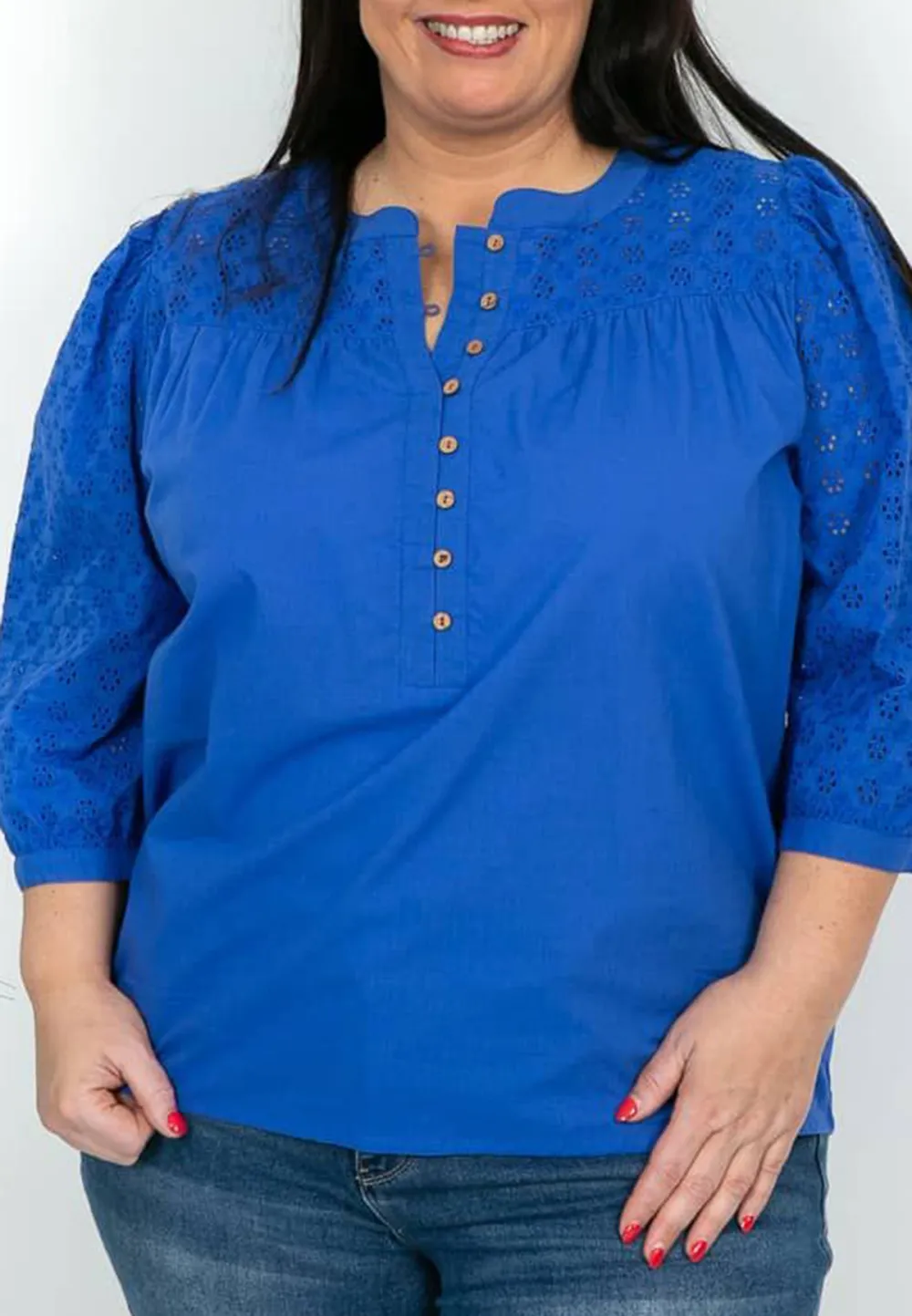 Royal Blue Crochet Detail Top