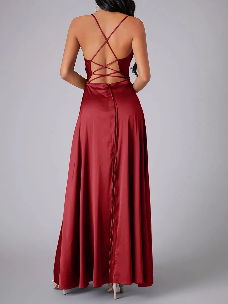 Women's waist-cinching Backless Long Skirts