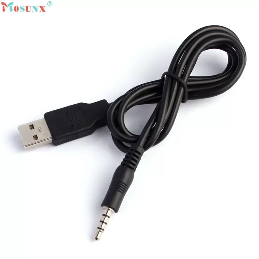 3.5mm AUX Audio To USB 2.0 Male Charge Cable Adapter Cord For Car MP3 dorpshipping