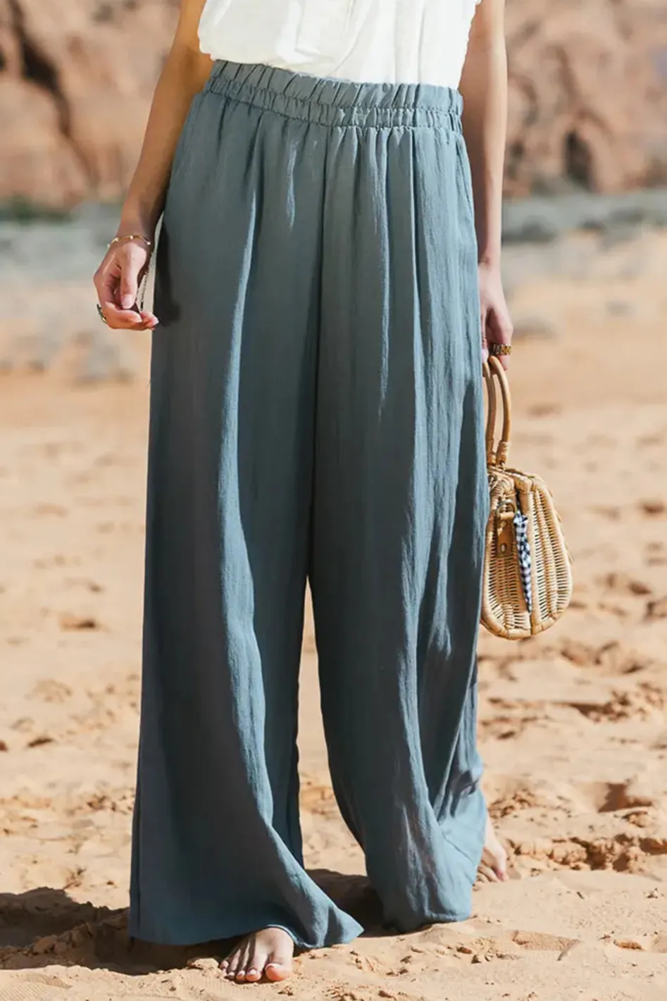 AMAYA WIDE LEG PANTS IN SLATE