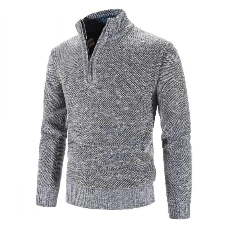 Men's Stand Collar Cashmere Zipper Sweater