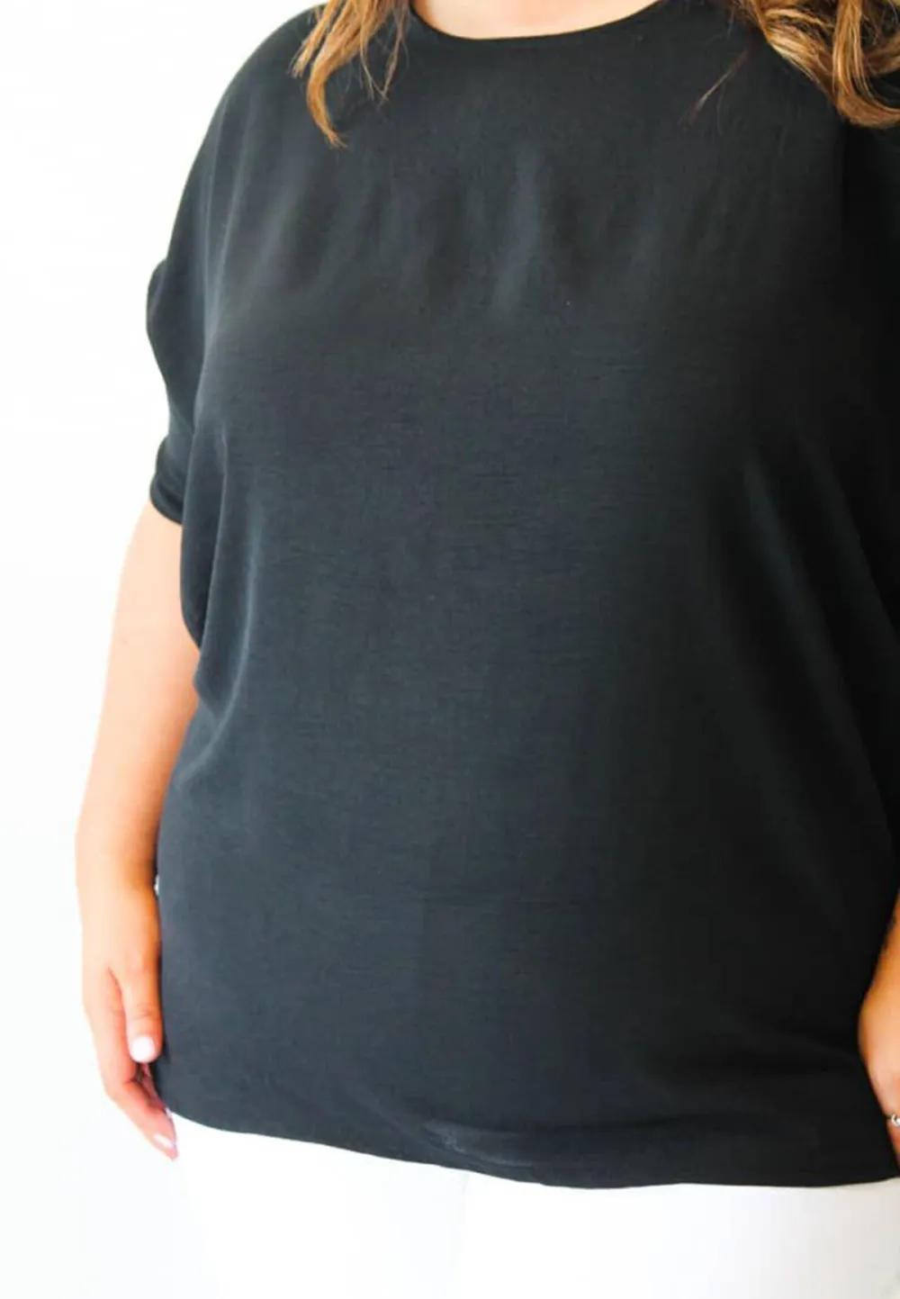 Black Round Neck Top